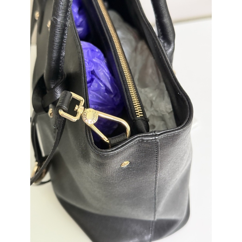 Furla Black Saffiano Leather Top Handle Tote Bag with Crossbody Shoulder Strap - Picture 6 of 12